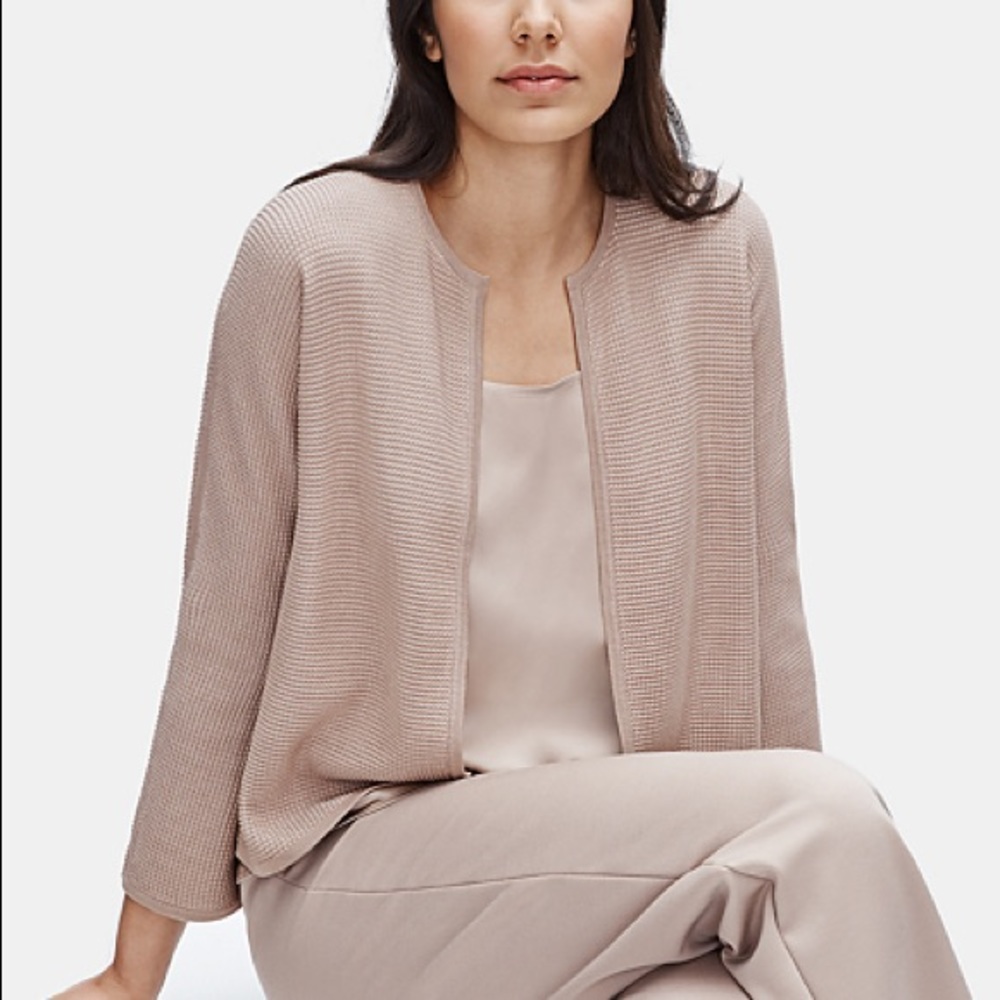 Eileen Fisher Silk Textured Cardigan